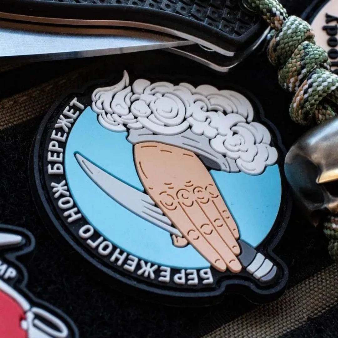 Parches tácticos de moral Chevron "The Guarded Knife Guards" para ropa, parche de gancho y bucle de PVC, pegatina de mochila personalizada militar - imagen 5