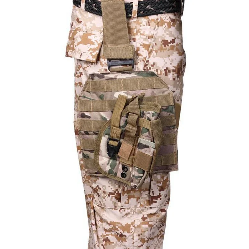 Funda para pistola Molle, funda táctica ajustable para Puttee Universal, muslo, pierna, funda para pistola con almacenamiento de revistas - imagen 5