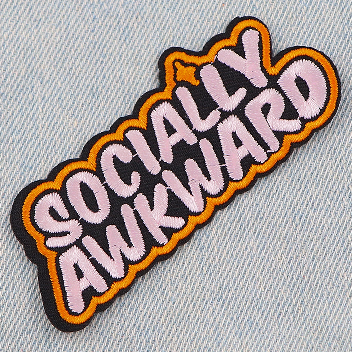 Parche bordado de letras incómodas, parches termoadhesivos para ropa, insignias de costura DIY, Social - imagen 5