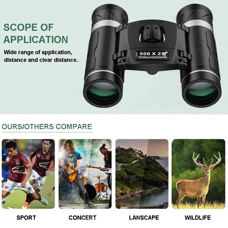 Binoculares potentes profesionales de 50000m, telescopio HD de gran aumento y poca luz, binoculares portátiles para exteriores para acampar - imagen 4