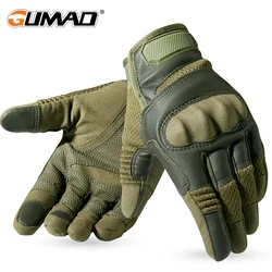 Guantes de cuero PU con dedos completos, guantes deportivos antideslizantes con pantalla táctil de alta sensibilidad, accesorios para montar en bicicleta y ciclismo