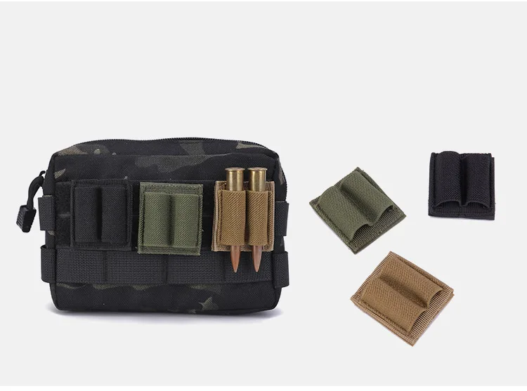 Soporte táctico de 2 orificios para Airsoft, bolsa de munición militar Molle, porta munición, parche adhesivo - imagen 2