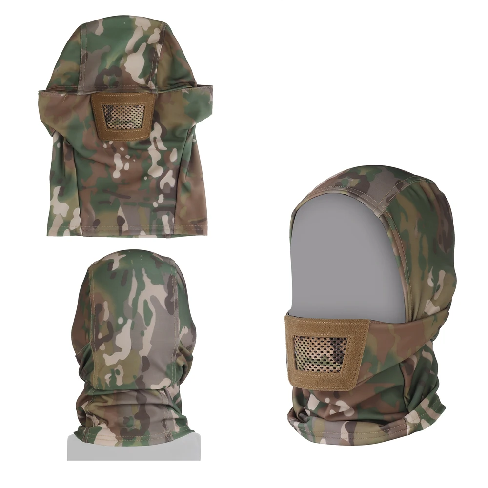 Casco protector táctico para caza al aire libre protección facial elástico transpirable - imagen 2