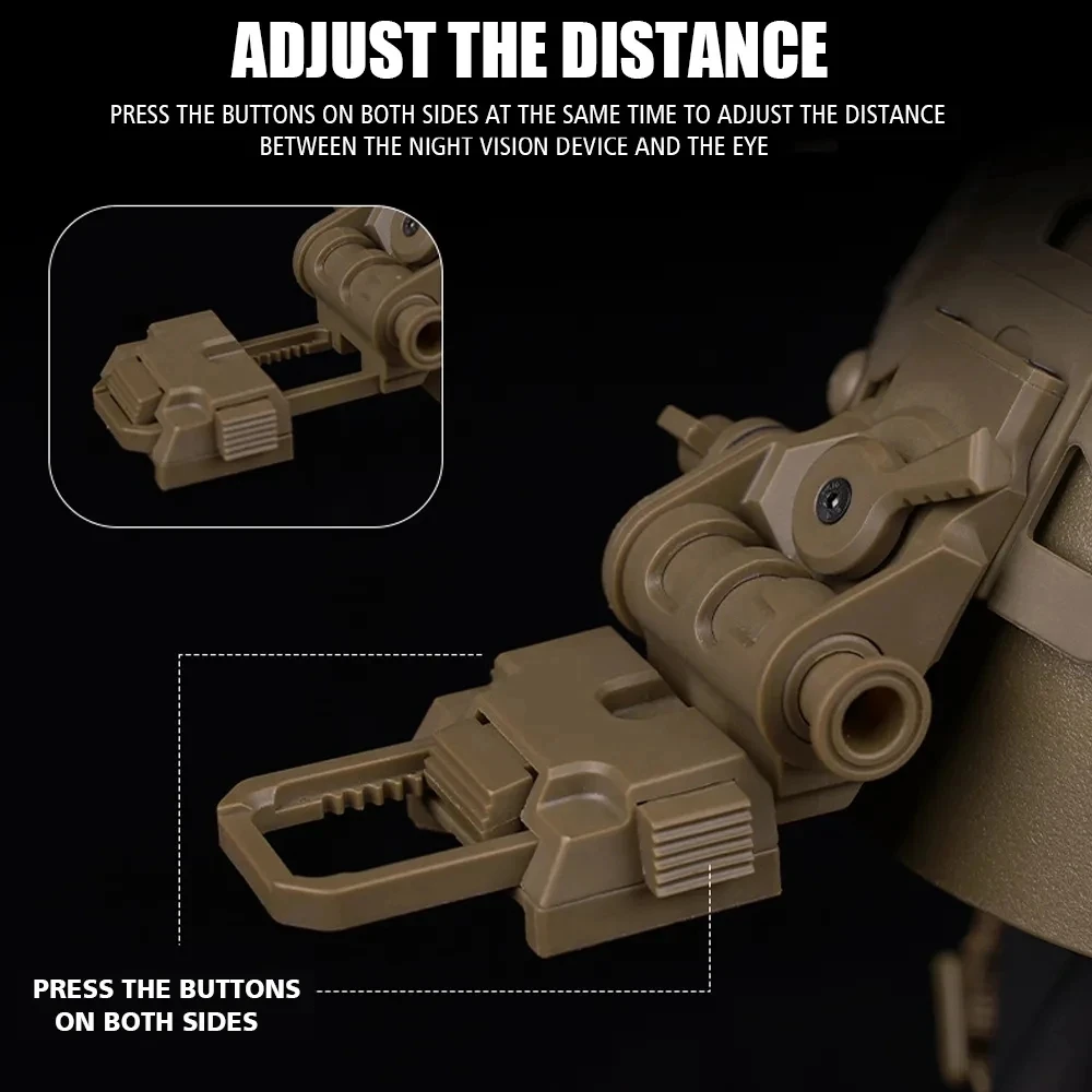 Soporte de visión nocturna L4G69, auriculares plegables rápidos, montaje de casco militar Airsoft, accesorios de montaje rápido - imagen 5