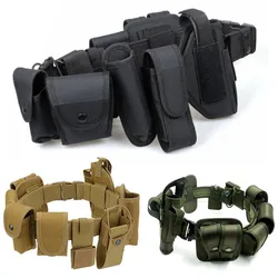 Cinturón táctico policial MOLLE portaequipamiento con funda pistolera