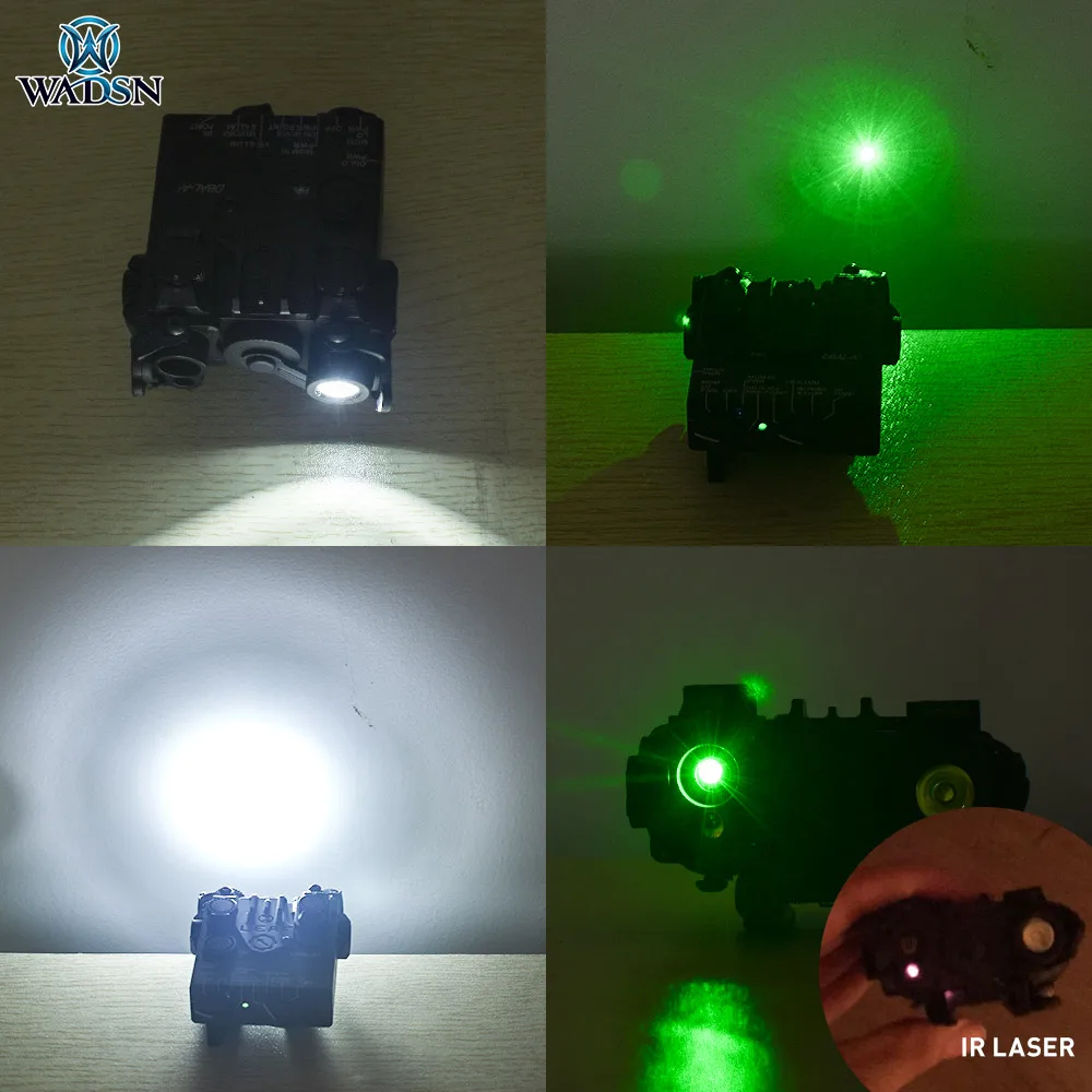 Metal táctico DBAL A2 arma de caza láser rojo verde IR vista Airsoft luz de exploración LED linterna estroboscópica con interruptor PEQ láser - imagen 5