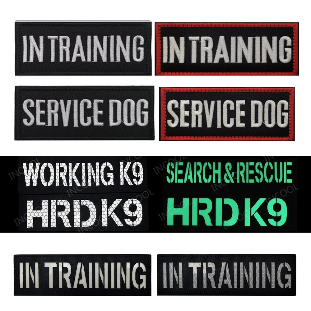 Parches reflectantes para entrenamiento de perros, parches K9 luminosos SAR, insignias decorativas bordadas para mejor amigo, arnés para ropa, chaleco para mascotas