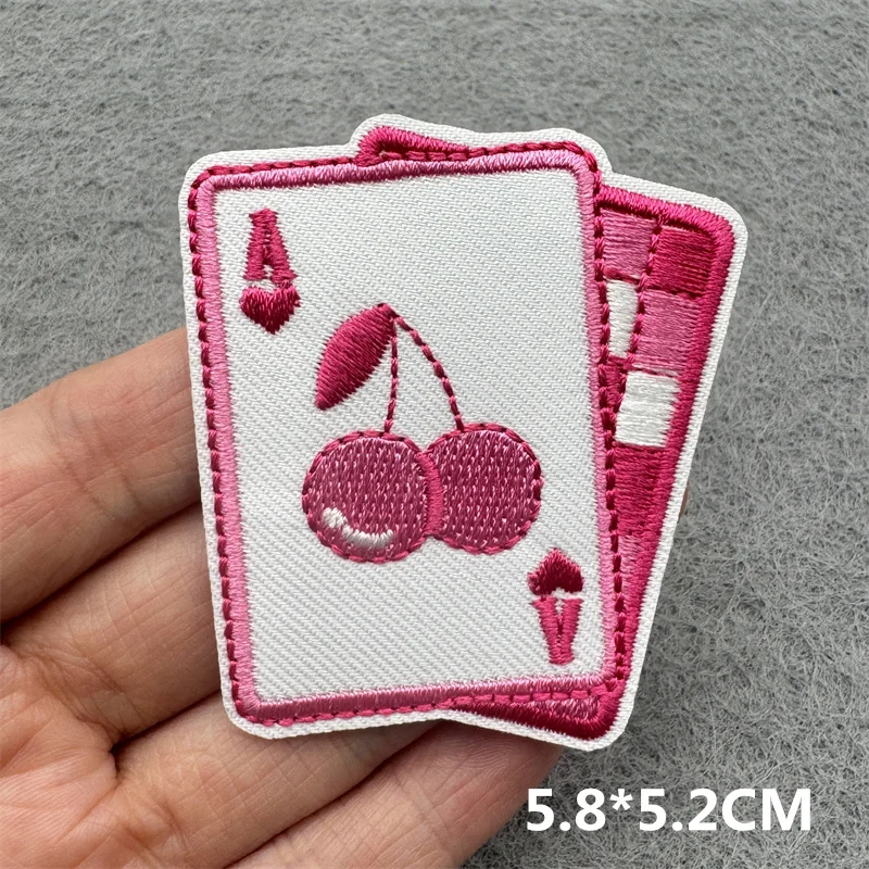 Parche bordado de dibujos animados, parches bordados de póker para ropa, chaquetas, pantalones vaqueros, apliques para coser, parches para planchar para ropa DIY - imagen 2