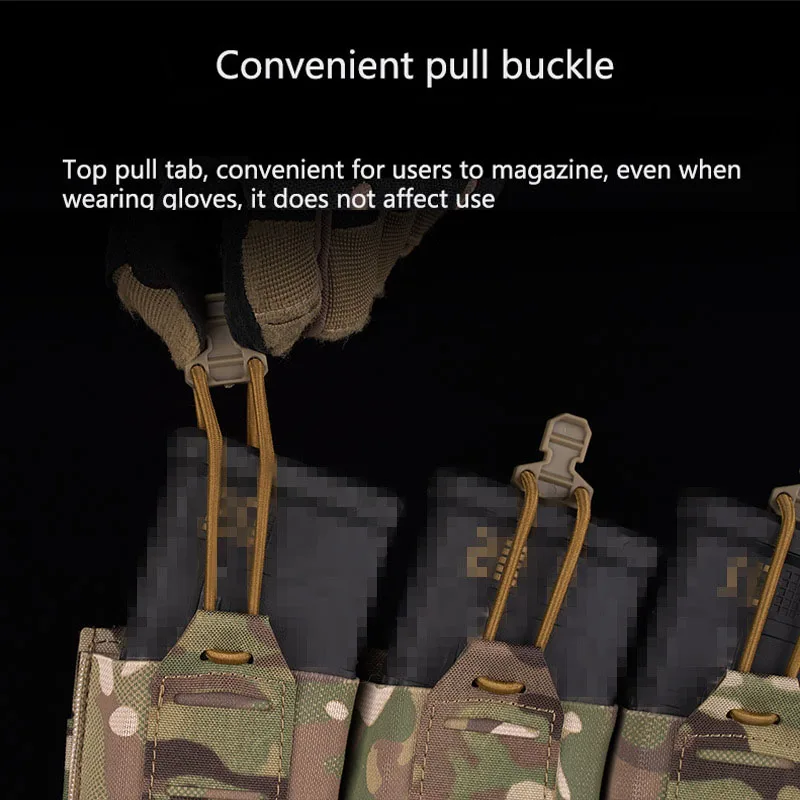 Bolsa para revistas elástica triple, bolsa de almacenamiento Molle táctica multifuncional, 5,56, 7,62 - imagen 5