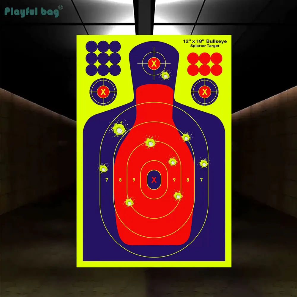 20 piezas pegatinas de objetivo de salpicaduras Bullseye de 12 ''x 18'', papel autoadhesivo para tiro, Rifle, entrenamiento Airsoft, venta al por mayor AQB186 - imagen 5