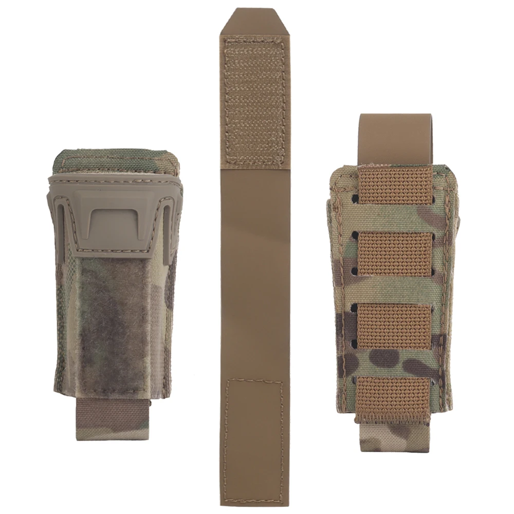 Bolsa para revistas de pistola estilo camuflaje de 9mm Molle de liberación rápida para caza Airsofr, funda para monomando con cubierta protectora con solapa superior - imagen 2