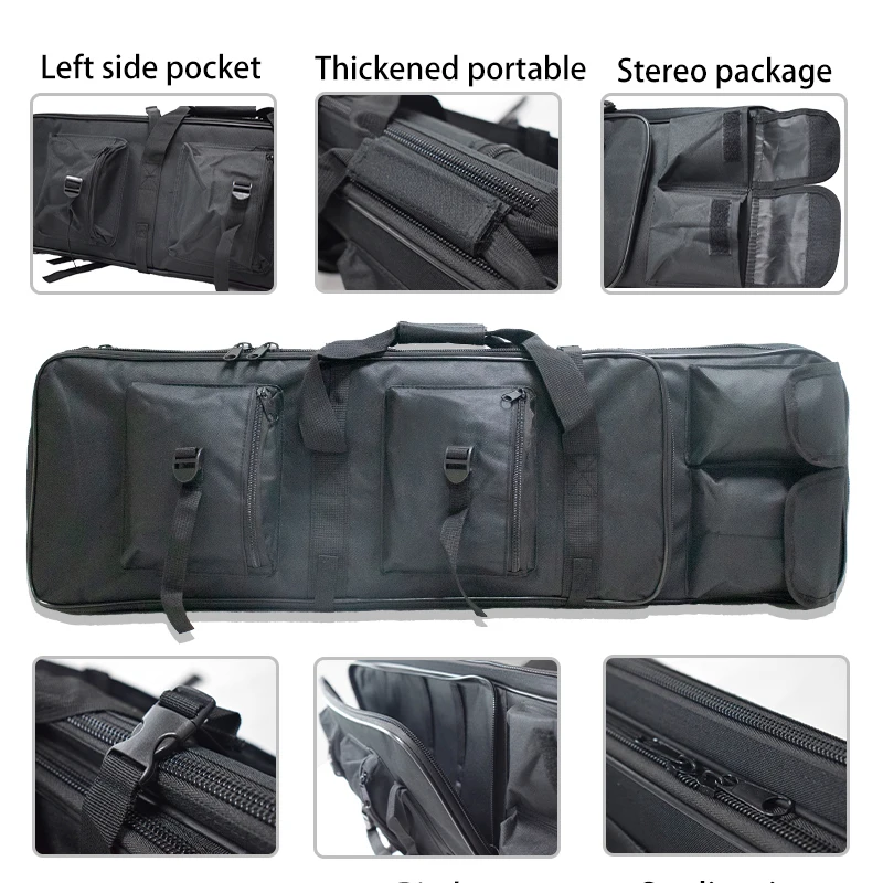 Bolsa de papelería de 81CM/94CM/118CM, bolsa de nailon para caza al aire libre, Camping, tiro, caja protectora para transporte de pistola, bolso de hombro para Rifle - imagen 4