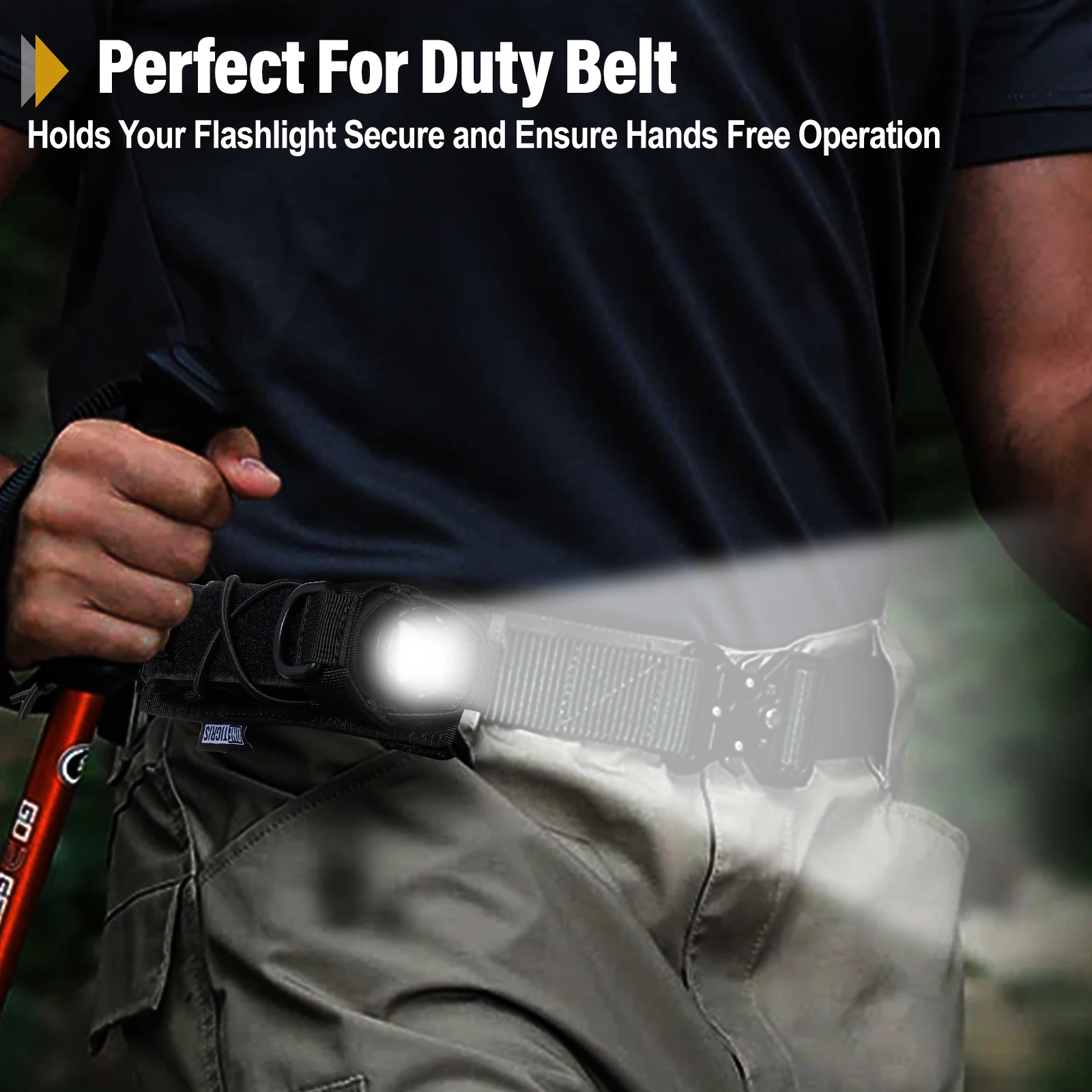 ONETIGRIS-funda táctica para linterna, soporte para antorcha MOLLE, bolsa para cinturón, bolsa de herramientas de utilidad abierta para senderismo y acampada al aire libre - imagen 4