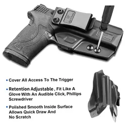 Smith and Wesson Shield 380 EZ funda IWB - cant ajust, ret. derecha
