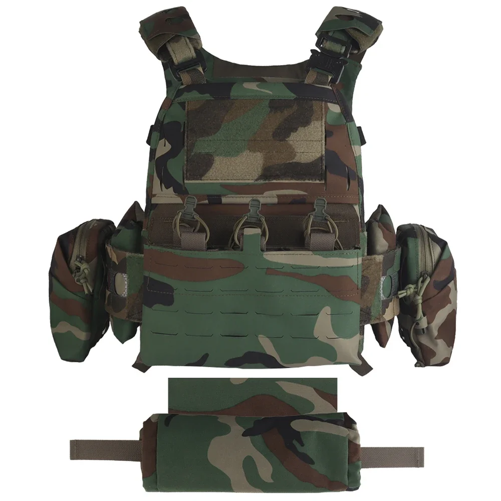 Chaleco táctico Portaplacas estilo Ferro V5 FCPC Tiger Stripes con bolsillos laterales, bolsa triple para revistas, rollo 1 bolsa para traumatismos IFAK - imagen 5