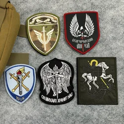 Parches tácticos de Michael Arcángel, parche bordado, espada y alas, gancho y bucle, insignia de moral militar, brazalete, pegatinas para mochila