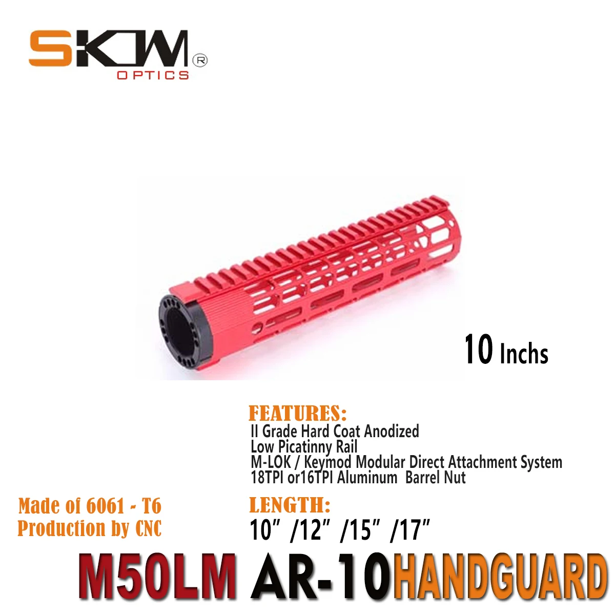 SKWOPTICS Guardamanos táctico M-LOK Picatinny perfil bajo aluminio - imagen 2