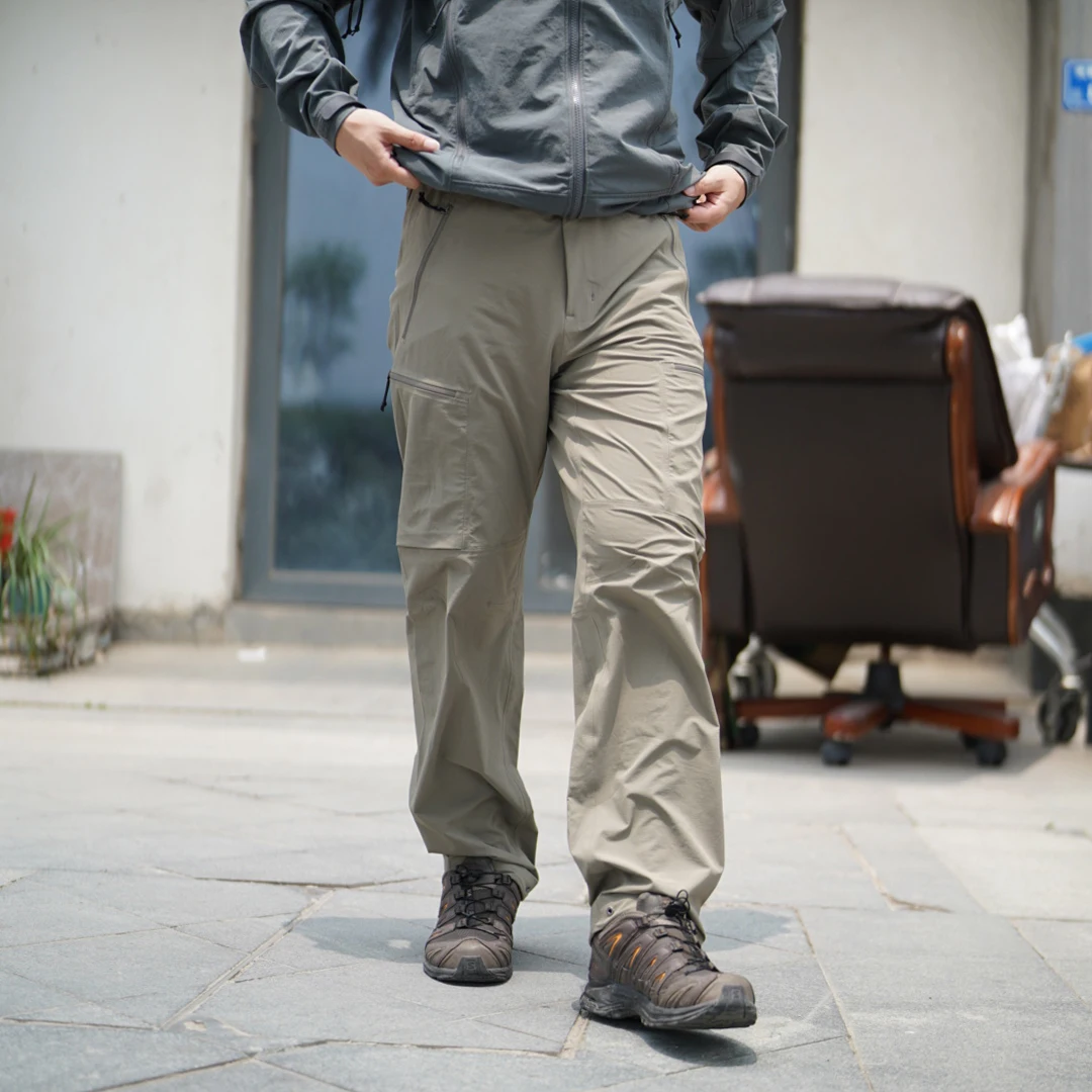 Pantalones tácticos de nailon para senderismo al aire libre, transpirables, resistentes al agua, elásticos en cuatro direcciones, patrón de cáscara naranja, pantalones largos tácticos - imagen 2