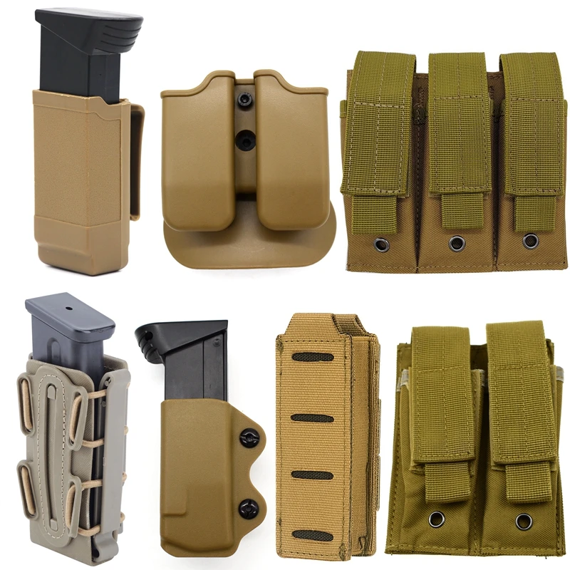 Funda Universal para revista de 9mm para caza, funda para pistola de 9mm.40 Mag, Clip para cinturón para G 17 19 Beretta M9, funda táctica Mag