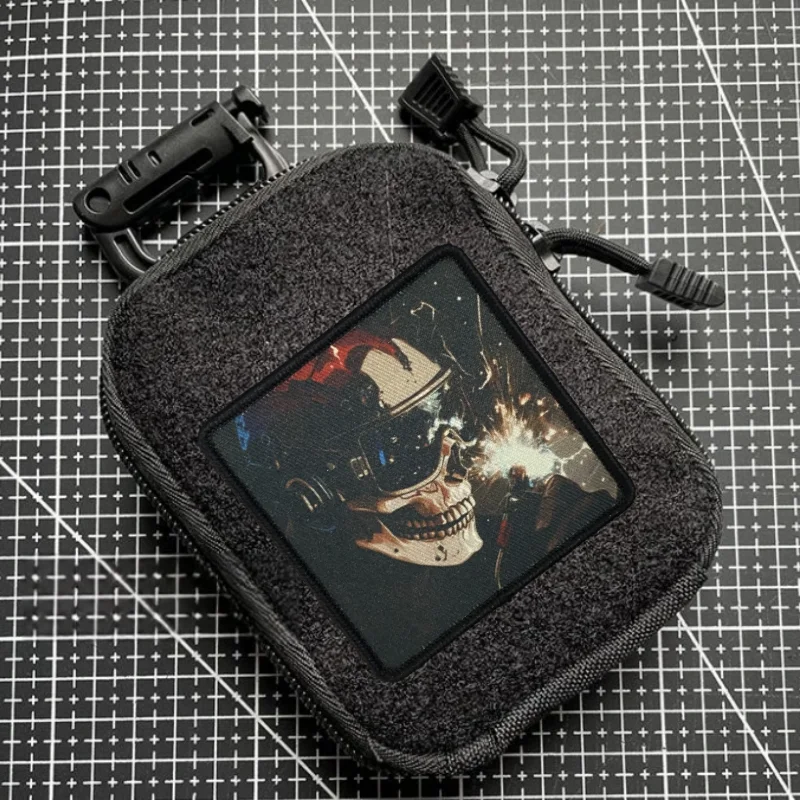 Parches de calavera soldados, insignia de moral militar, impresión de gancho y bucle, mochila, accesorios de decoración de ropa, pegatinas, brazalete - imagen 3