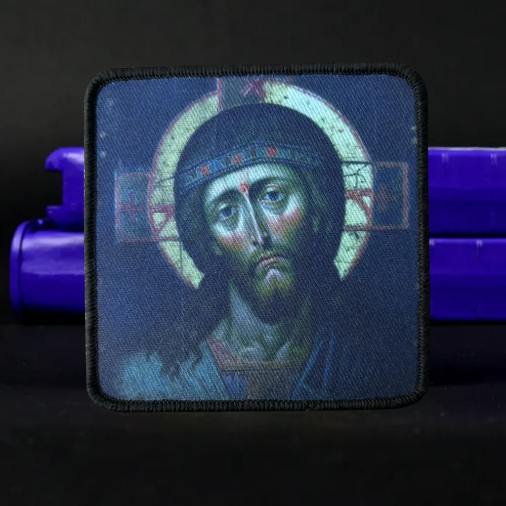 Parche de insignia de moral de Jesús, parches tácticos con gancho y bucle impreso, brazalete de Chevron del ejército militar, pegatinas para mochila - imagen 5