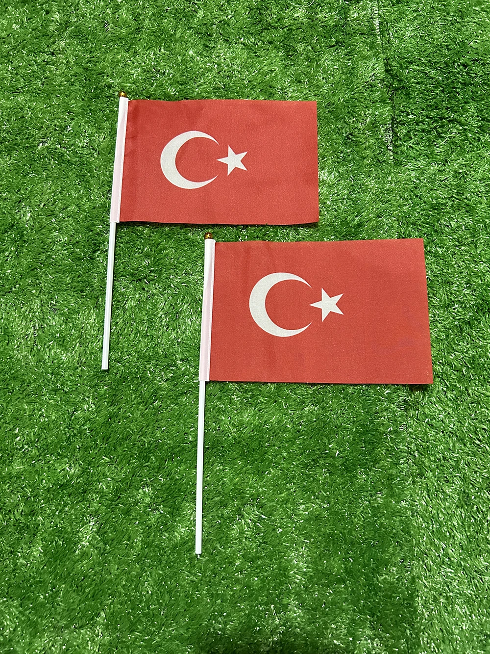 Bandera de esquí bandera de mano de pavo 10/20/50/100 Uds 21*14cm banderas ondeantes de mano de pavo con poste de plástico para actividades deportivas decoración del hogar - imagen 2