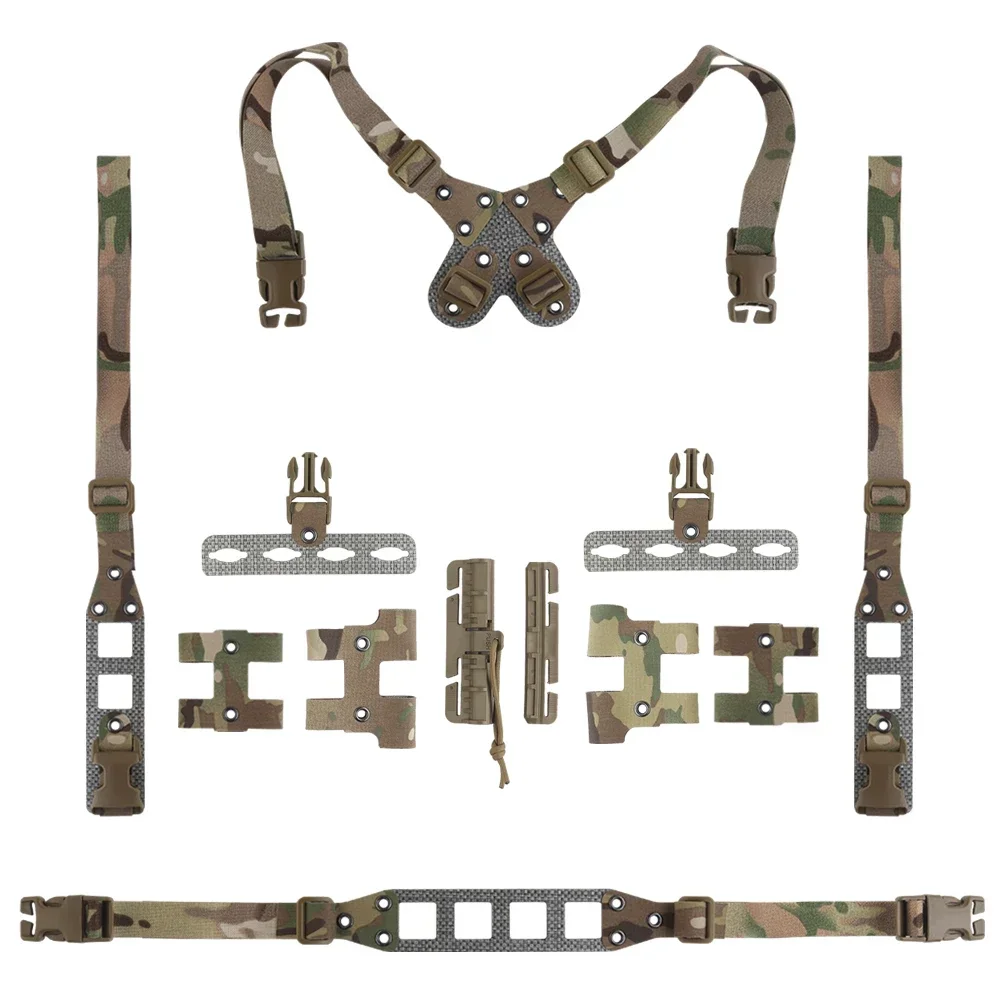 Chaleco táctico ajustable, correa táctica Modular para el pecho, camuflaje, nailon, accesorio protector colgante para el pecho para caza DIY - imagen 3