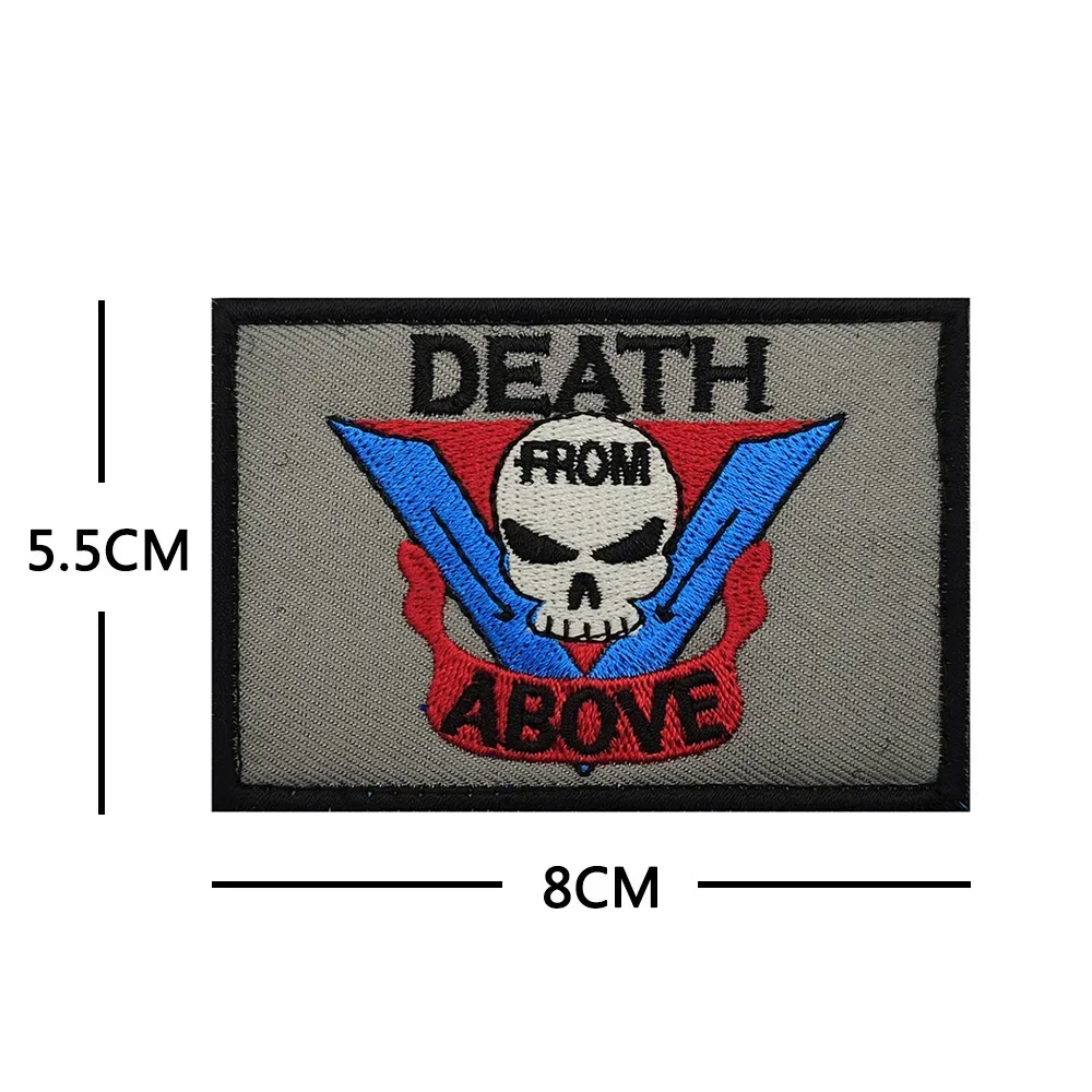 Parche táctico Death from Above Starship Troopers, parche de gancho y bucle, insignia de moral Airsoft de infantería móvil militar, pegatina para mochila - imagen 5
