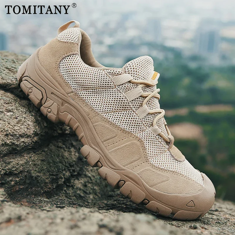 Botas de combate militares para hombre, zapatos de viaje impermeables para senderismo, zapatos de seguridad para el trabajo, calzado táctico del ejército, botas transpirables para senderismo y desierto - imagen 3