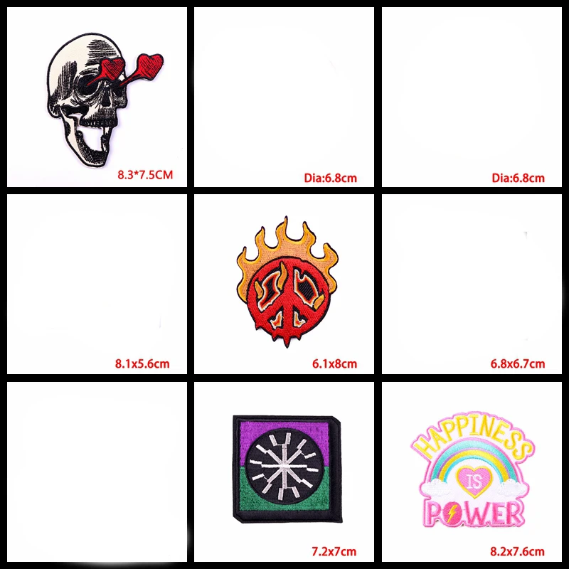 Prajna-parches bordados de fantasma para ropa, insignias, letras, para planchar, pegatinas, 10 piezas - imagen 5