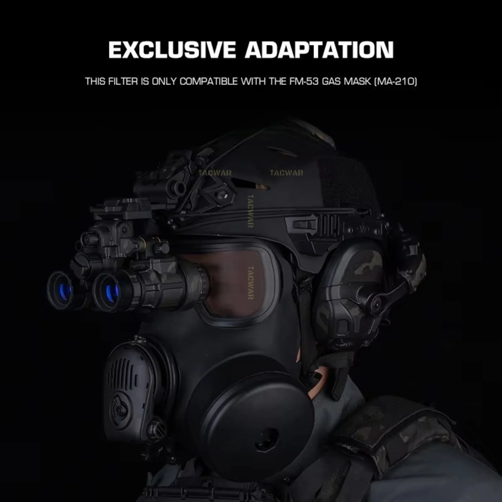 Tanque de filtro de máscara de Gas de FM-53 simulado con ventilador, accesorio de repuesto táctico no funcional para Cosplay de caza Airsoft - imagen 3