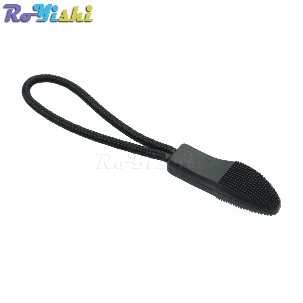50 unids/pack tiradores de cremallera extremos de cuerda bloqueo Clip de cremallera hebilla negra para accesorios de Paracord/mochila/ropa - imagen 5