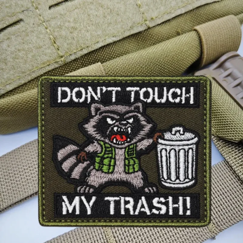 Parche Chevron bordado "Raccoon", chaleco táctico, sombreros con gancho y bucle, insignia de moral, pegatinas para mochila, parches para brazalete para ropa - imagen 4