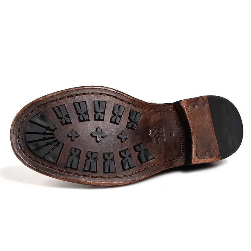 KOWM-zapatos de senderismo de horsehide para hombre, botas para caminar, zapatos de Goodyear, zapatos tobilleros de moda para caminar, zapatillas de trekking al aire libre, zapatos Casuales - imagen 5