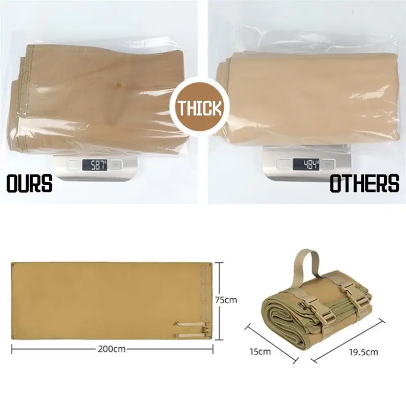 Tapetes tácticos de tiro enrollables, alfombrilla de limpieza de Rifle, impermeable, antideslizante, portátil, para entrenamiento de Camping, con asa de transporte - imagen 4