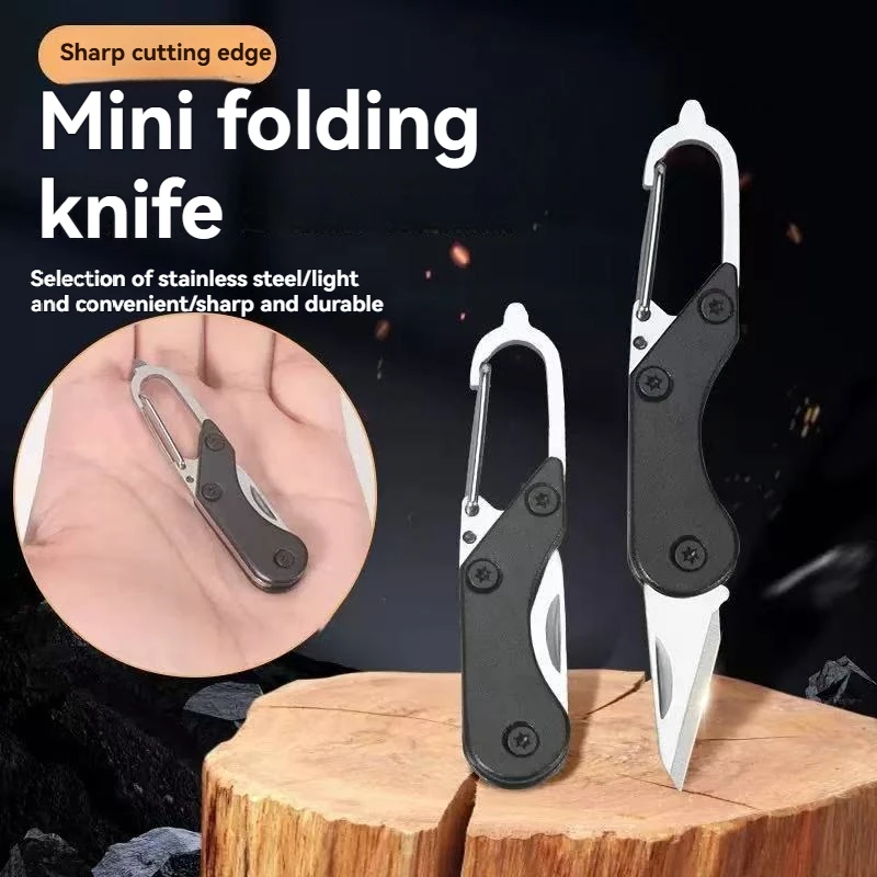 Mini cuchillo plegable con acabado metálico