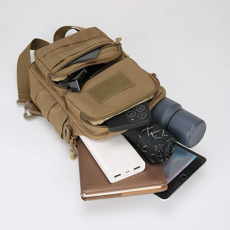 Bolsa táctica de pecho para escalada, gran almacenamiento, señuelo, pesca, Camping, ciclismo, bolsos cruzados, riñonera deportiva multifuncional para hombre - imagen 3