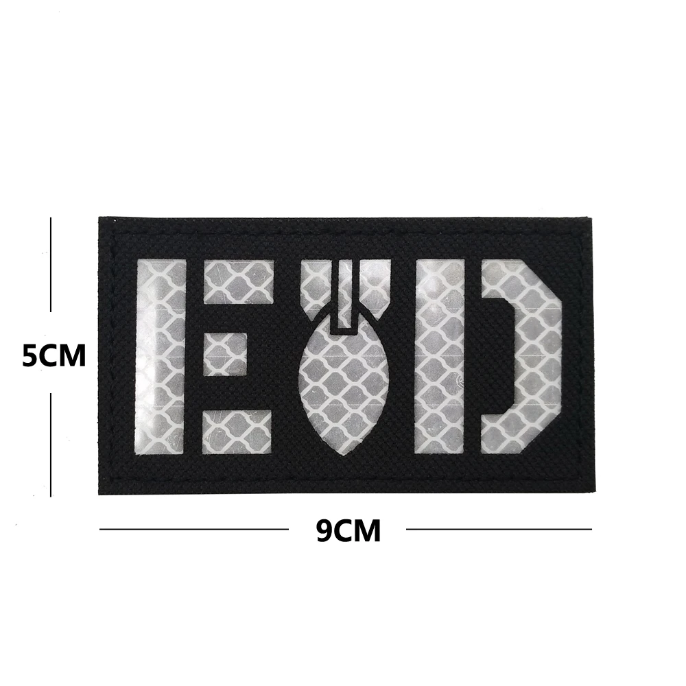 Accesorios para bolsas al aire libre, bordado con patrón inglés EOD + brazalete reflectante de PVC, mochila morale, parche de gancho y bucle - imagen 3