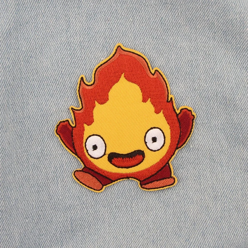 Lindo parche bordado con plancha de Anime Fire: apliques de diseño de llama para chaquetas, bolsos, ropa, mochilas, sombreros y accesorios de bricolaje - imagen 4