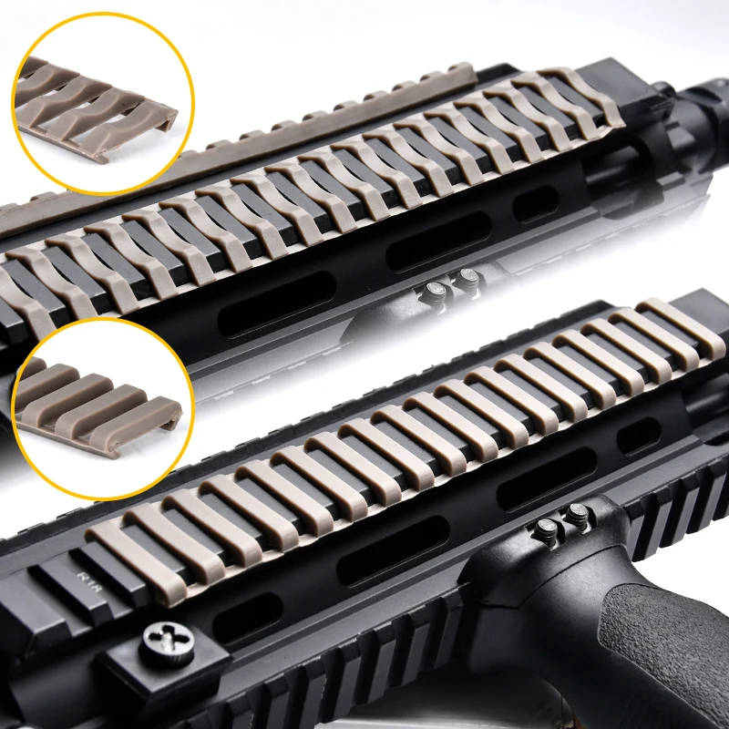 Cubierta de riel Picatinny táctico, tira protectora de goma para escalera, cubiertas de riel de guardamanos antideslizantes para accesorios Airsoft AR15 M4 HK416 - imagen 4