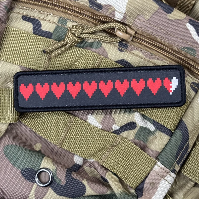 Parche impreso "símbolo de corazón rojo" para ropa, insignia de moral táctica, parche militar con gancho, pegatinas para mochila - imagen 4