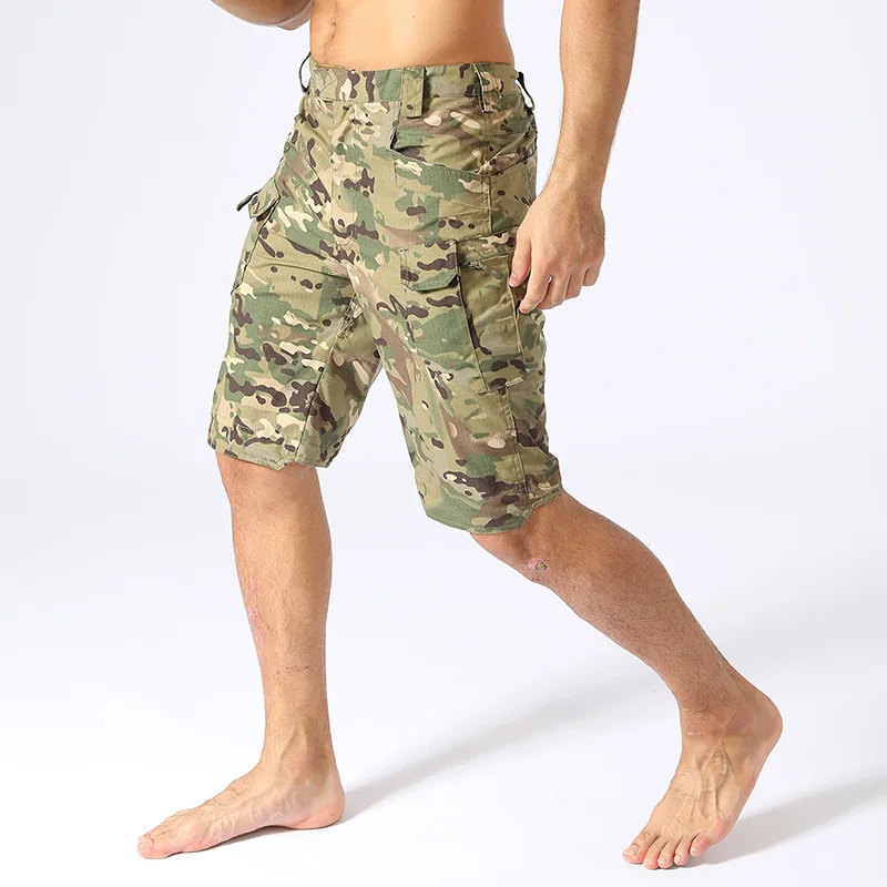 Pantalones cortos de camuflaje de combate táctico resistentes al desgaste transpirables y agradables para la piel para deportes al aire libre para hombre - imagen 2