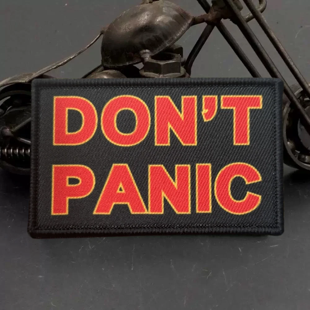 Parche de meme táctico impreso DON'T PANIC, brazalete divertido con gancho y bucle, insignia de moral militar, apliques, pegatinas para mochila - imagen 5