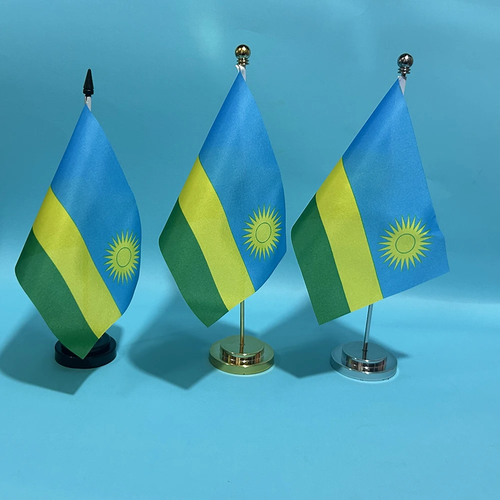 Bandera de escritorio Ruanda 14x21cm poliéster - imagen 2