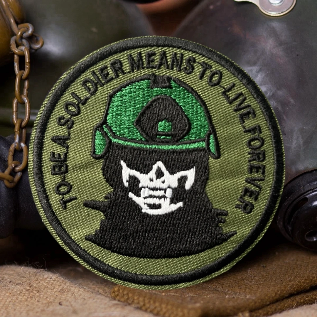 Insignia de moral táctica de guerrero, parches bordados con gancho y bucle para ropa, brazalete del ejército militar, pegatina para mochila - imagen 4