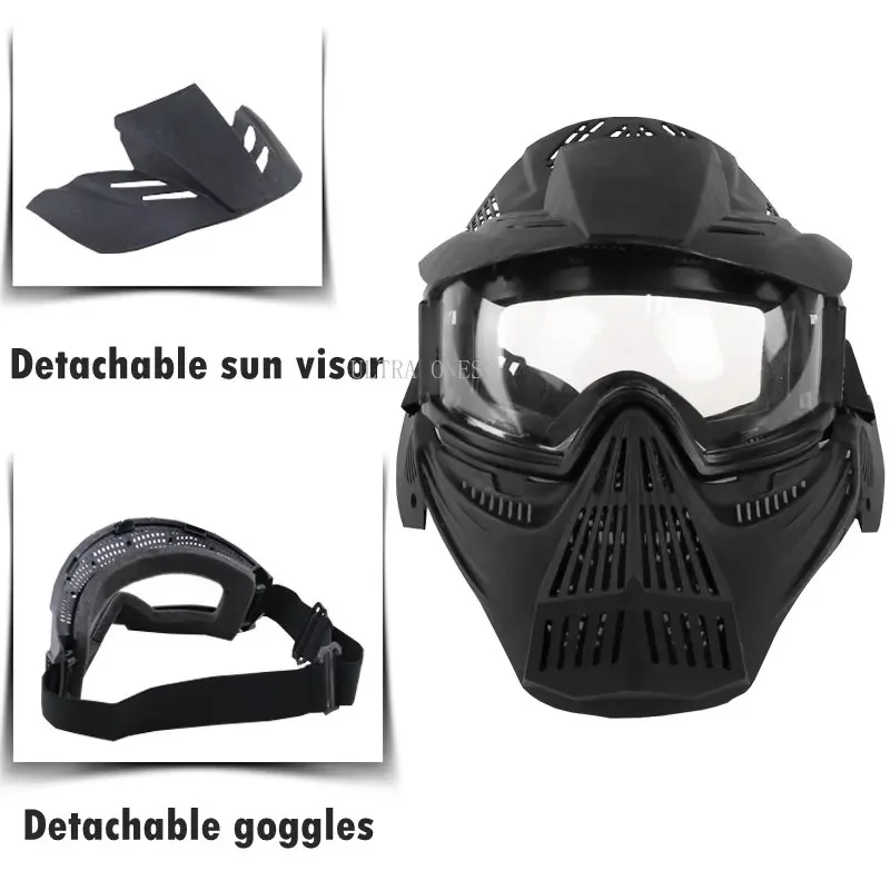 Máscara de juegos CS para caza, máscara protectora de cara completa para entrenamiento táctico, resistencia al impacto, accesorios para Paintball Airsoft - imagen 5