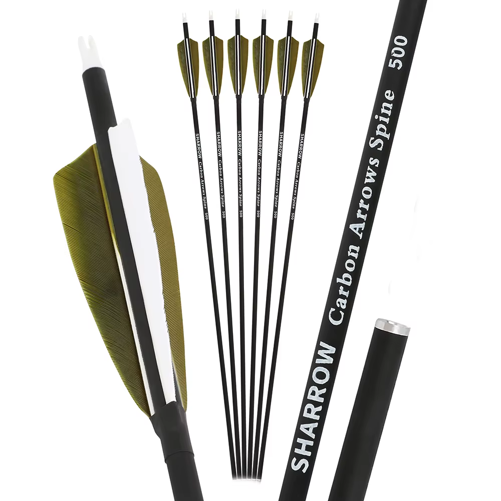flechas carbono 500 columna 30 pulgadas pluma pavo caza - imagen 4