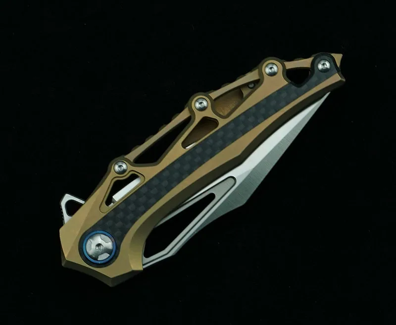 Navaja plegable LEMIFSHE JK9393Ti acero M390 titanio EDC - imagen 4