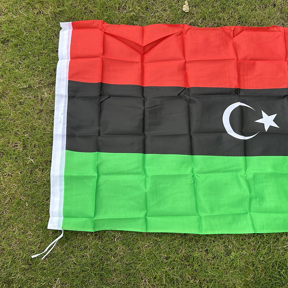 Bandera de la SKY, bandera nacional de la Libya, 90x150cm, 3x5 pies, bandera de la Libya de poliéster colgante para publicidad interior y exterior, decoración del hogar - imagen 3