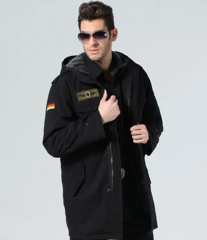 Chaqueta de caza para hombre, gabardina térmica de algodón con capucha, abrigo con forro polar, Invierno - imagen 5